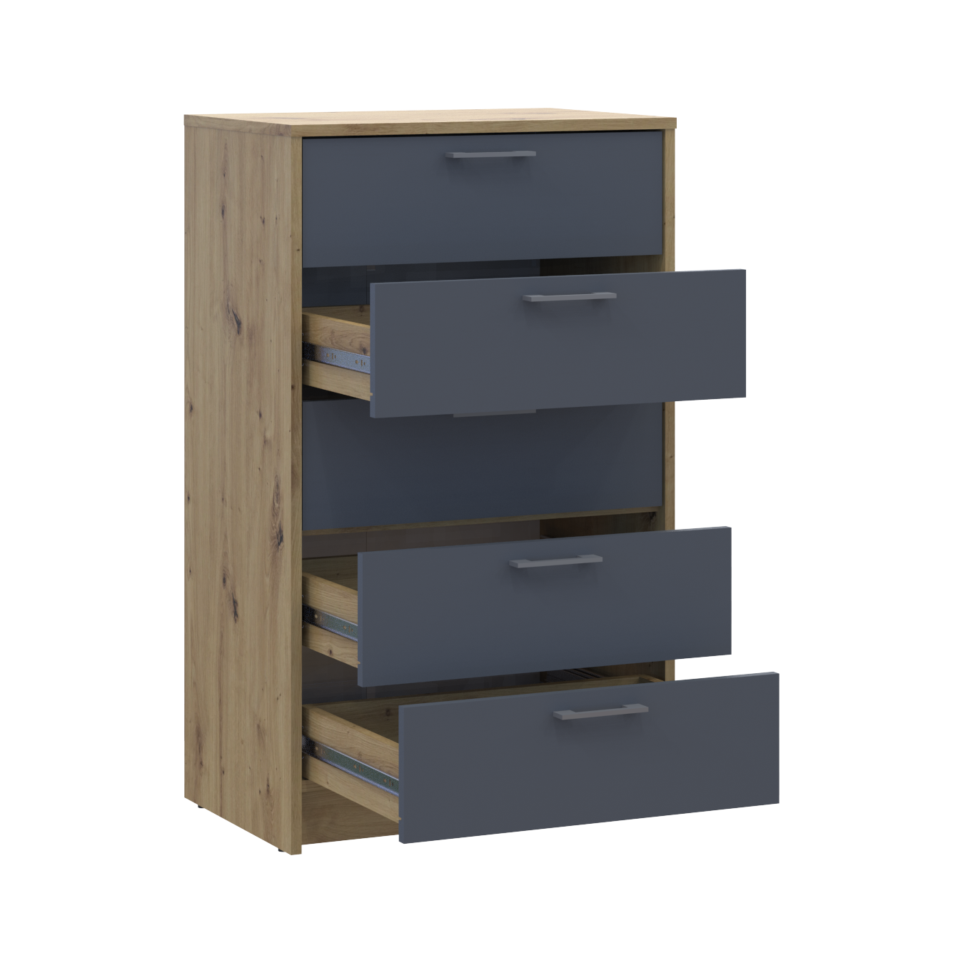 Комод Doros Ронди 5 ящиков 60х40х100 см Дуб Артизан/Графит (41516188) - фото 5