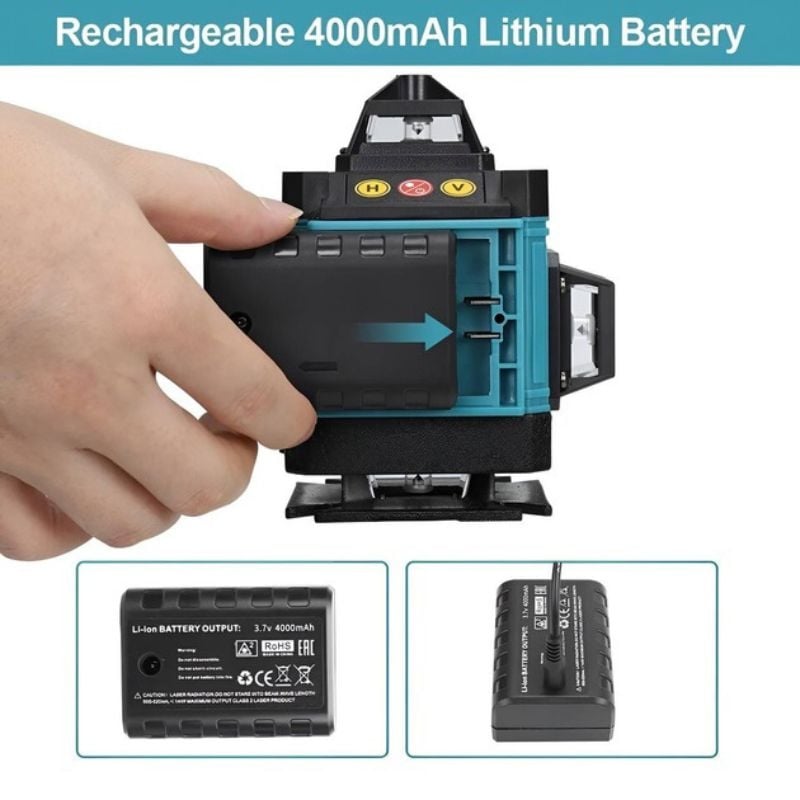 Лазерний рівень Laser 4D blue нівелір акумуляторний 16 ліній 30 м (26202693) - фото 6