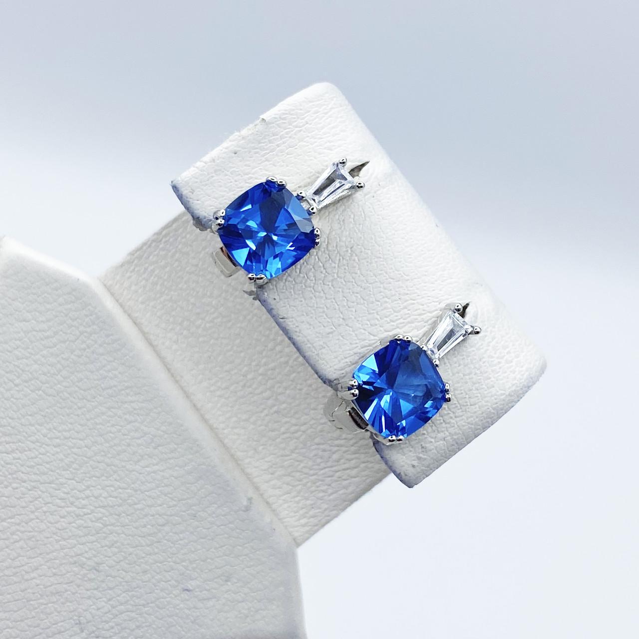 Серьги серебряные с кварцем London Blue 3,6 г (2278946007)