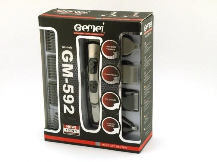 Беспроводная аккумуляторная машинка для стрижки GEEMY GM-592 Plus 10в1 - фото 3