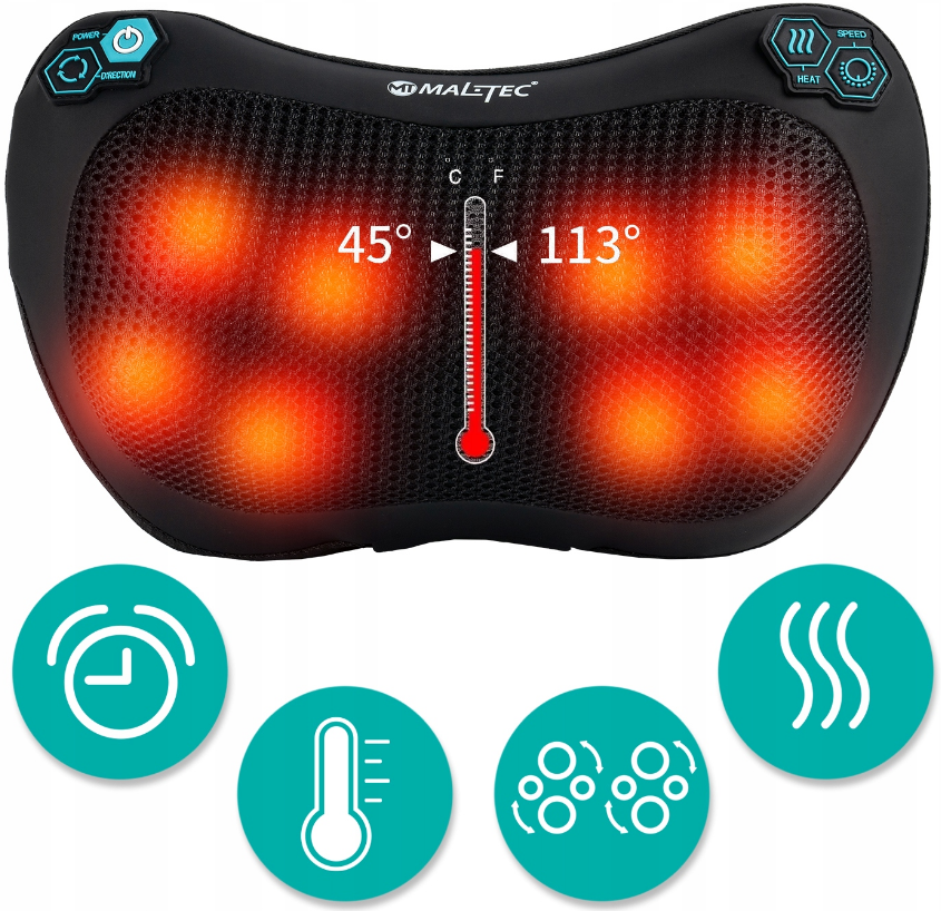 Подушка масажна для шиї/плеч та спини Maltec 30 Вт - фото 4 Подушка масажна для шиї/плеч та спини Maltec 30 Вт - фото 4