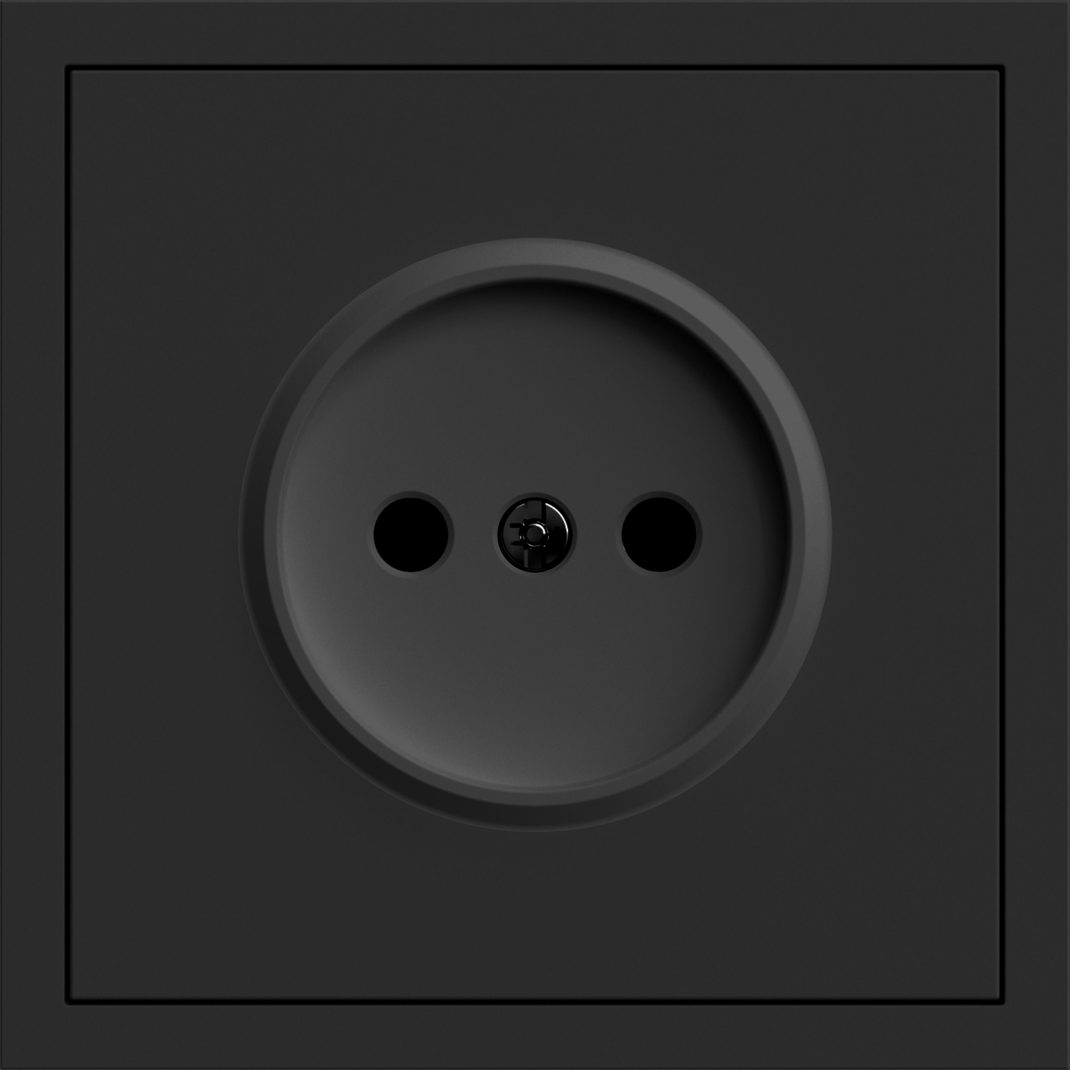 Розетка одинарная ARDERO Soft без заземления 16А Черный (ER111-B)