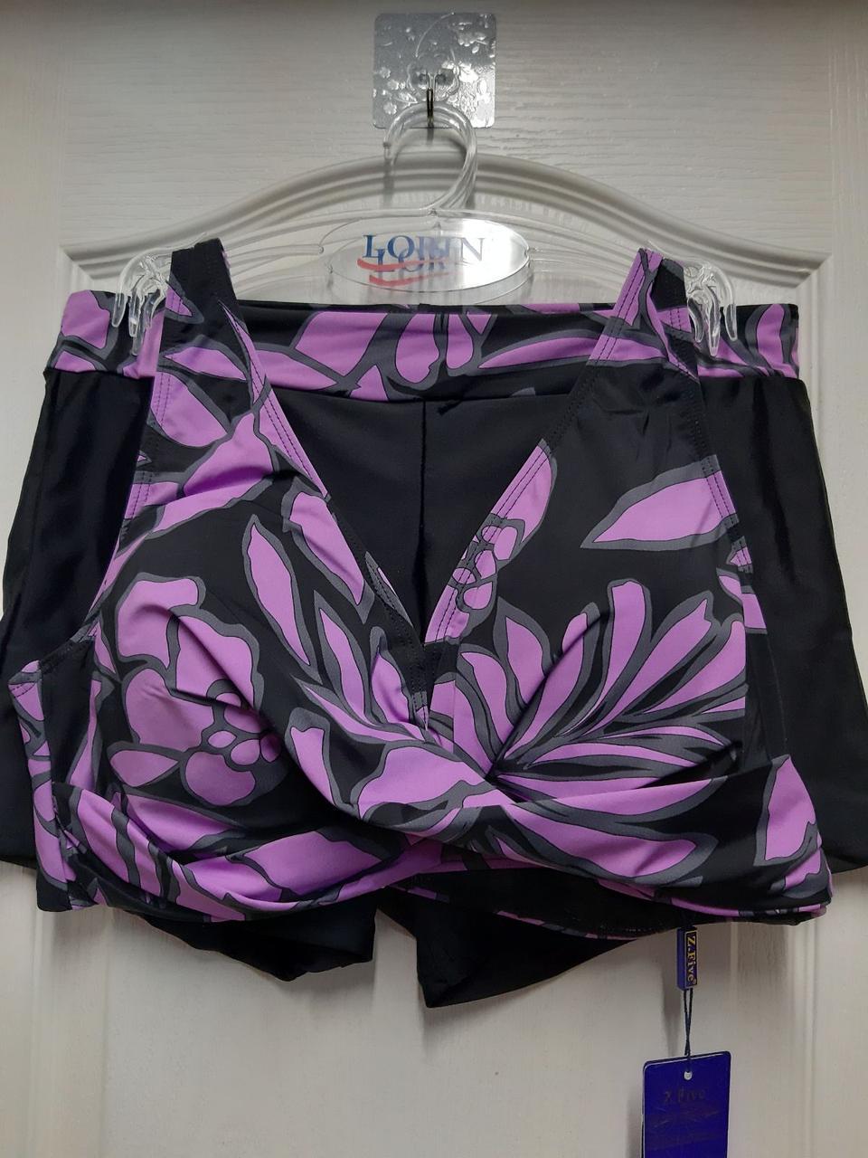 Купальник женский раздельный Z.Five 56739-6k с высокими шортам р. 50 Черный с фиолетовым (25548615)