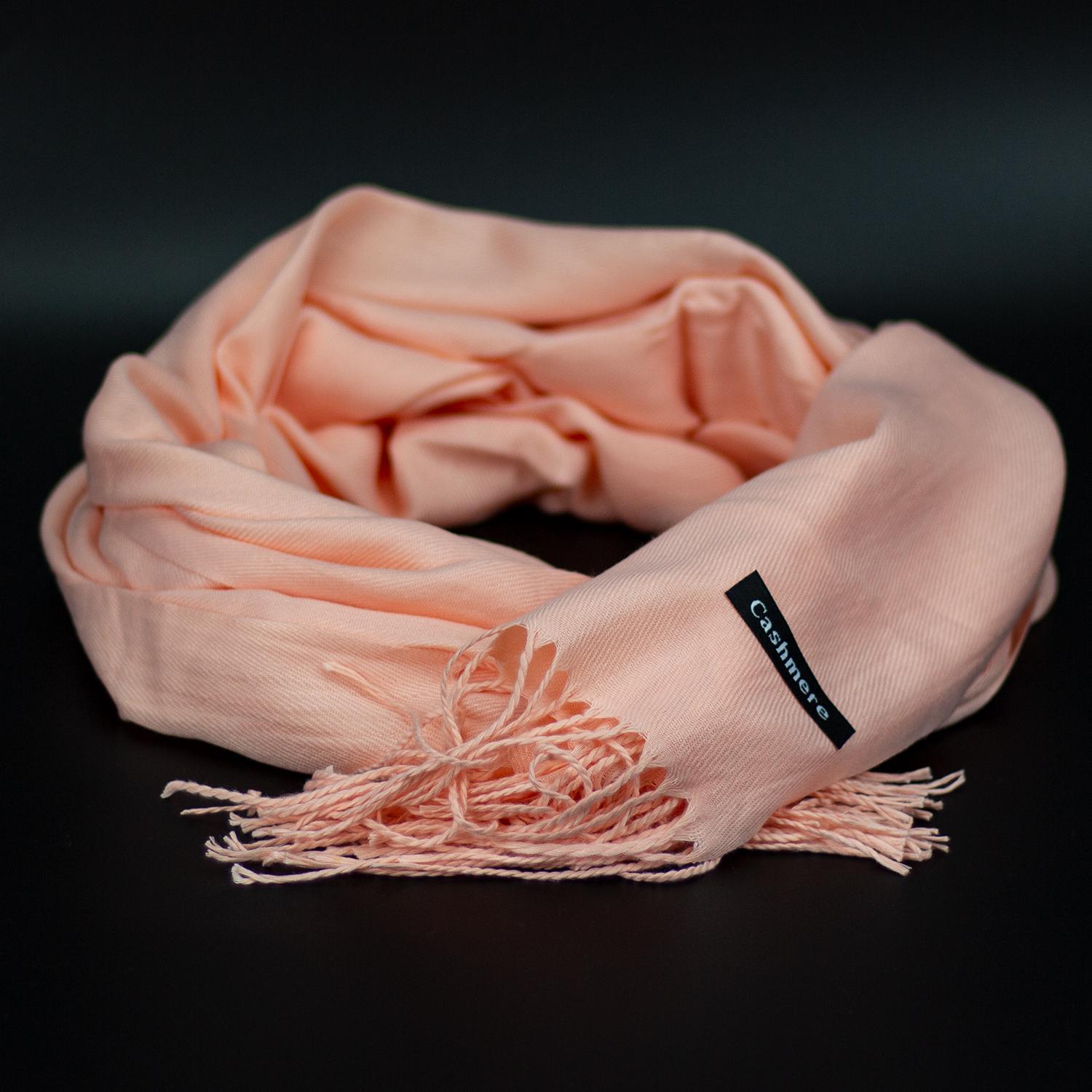 Женский кашемировый шарф Cashmere Персиковый (S92011)