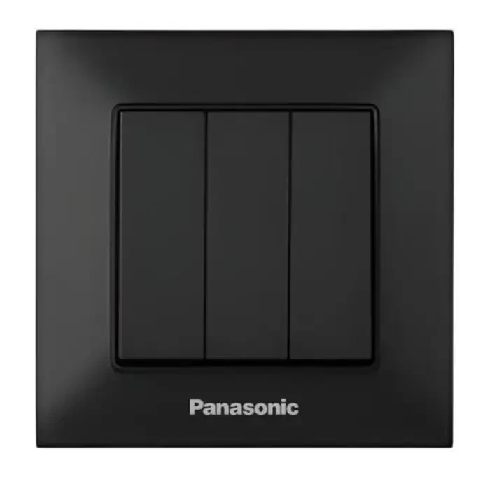 Выключатель Panasonic Arkedia Slim трехклавишный Черный (22586234)