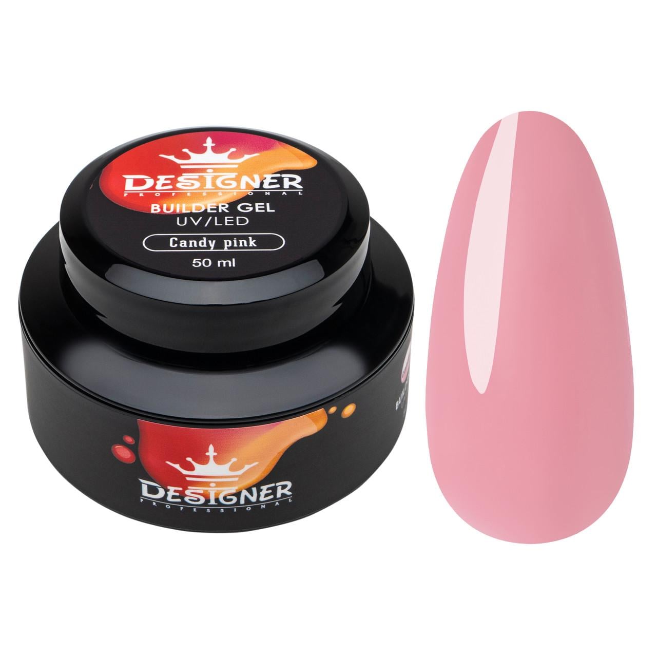Моделюючий гель Strong Builder gel Дизайнер для нарощування та зміцнення нігтів 50 мл Candy Pink B04