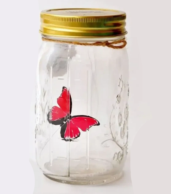 Ночник Бабочка 0,5 В 17х9х9 см с подсветкой от 3 батареек AAA стеклянный (opt-102770)