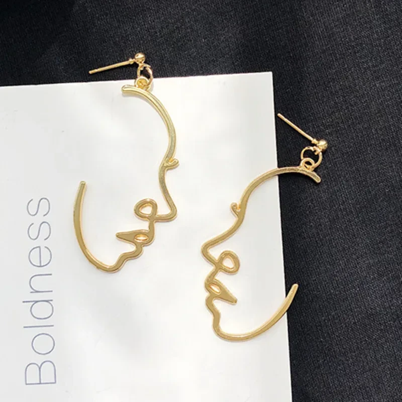 Сережки-краплі у вигляді обличчя абстрактного мистецтва (1197817846)