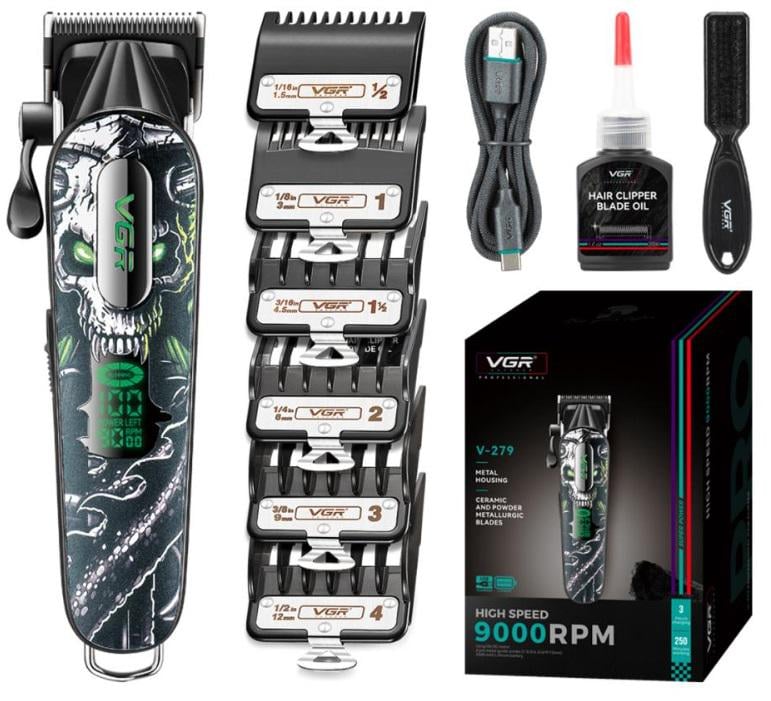 Машинка для стрижки VGR V-279 6 насадок Green