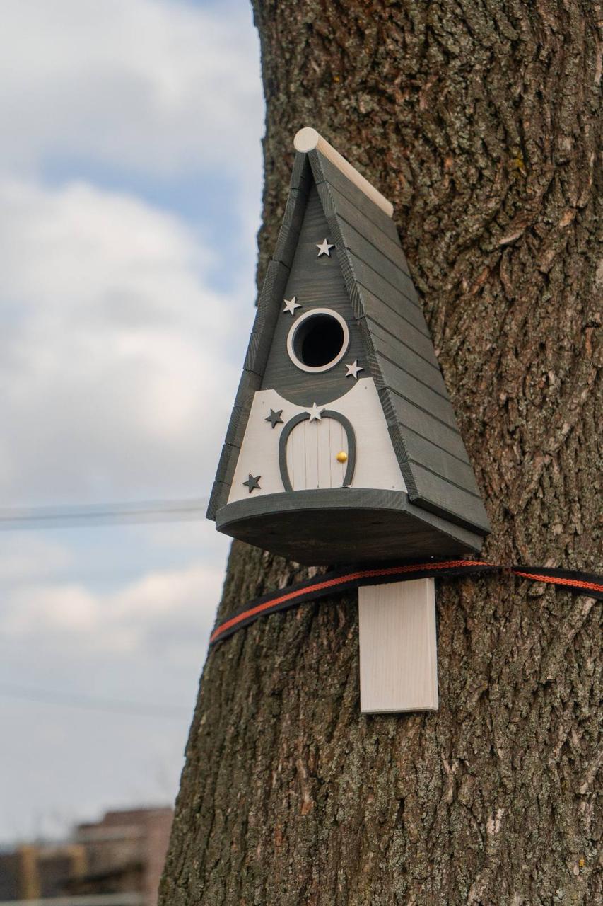 Дом для птиц Андромеда из дерева 325х290х210 мм Антрацит - фото 3 Дом для птиц Андромеда из дерева 325х290х210 мм Антрацит - фото 3