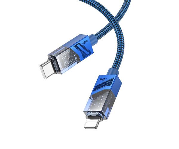 Кабель USB Borofone BU42 Octavia PD27W 3A Type-C to Lightning 1,2 м Blue