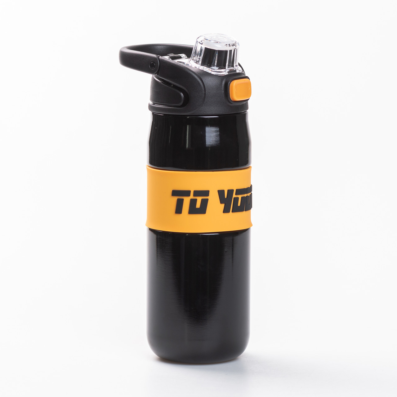 Термос спортивный питьевой с мундштуком и ручкой из нержавеющей стали TO YOUTH для чая в школу 680 мл Черный (HP-14-54B)