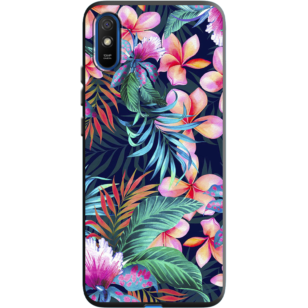 Чохол BoxFace Xiaomi Redmi 9A flowers in the tropics Чорний силікон (40304-up1971-40509)