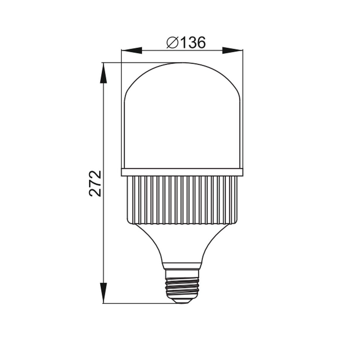 Лампа світлодіодна УЕК ALFA HP надпотужна 78W 220V 7200lm 6400K E27/E40 136х272 мм (LLA-HP-078-230-64-E27-40) - фото 2