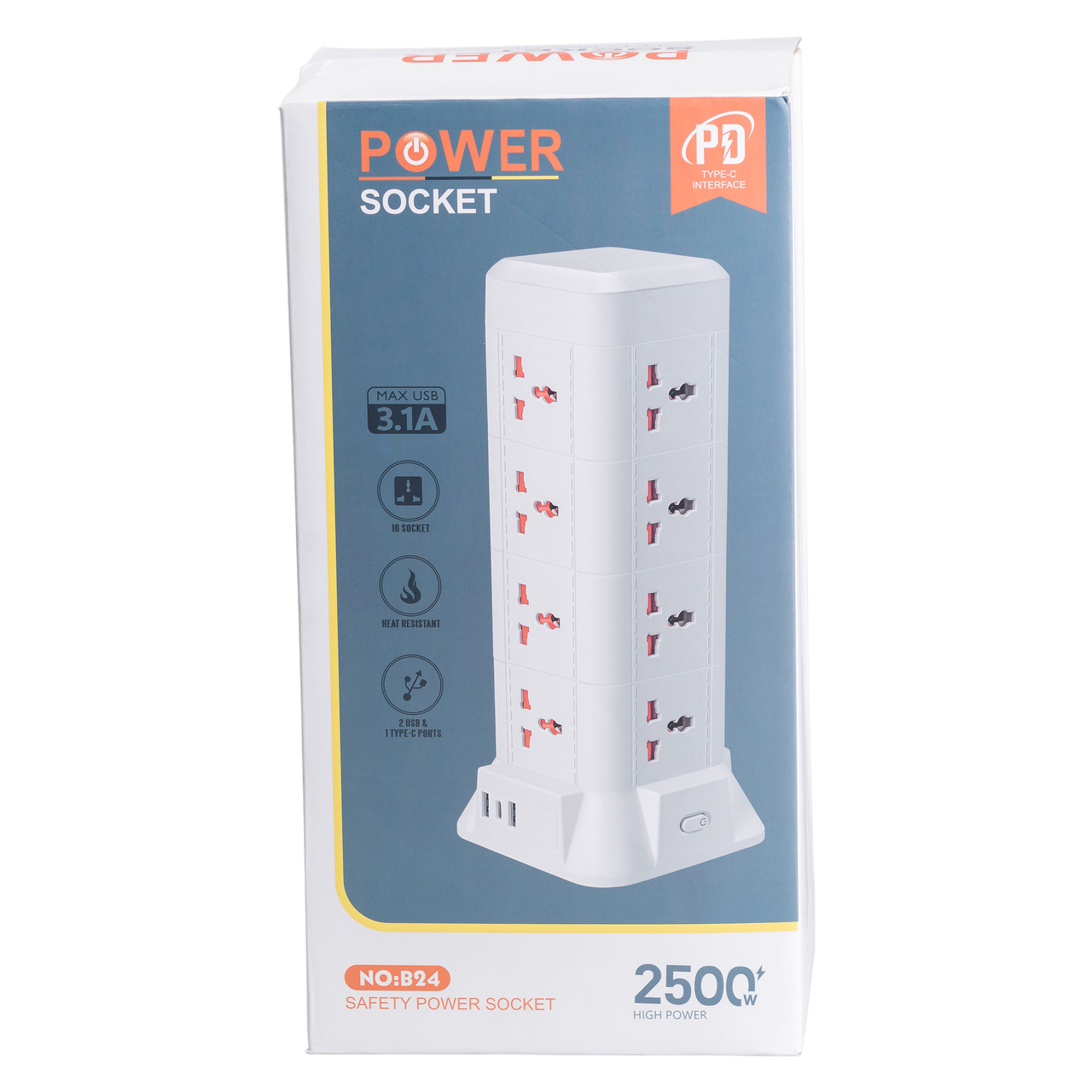 Фильтр сетевой 2,8 м с лампой на 12 универсальных розеток с 2 USB 1 Type-C - фото 10