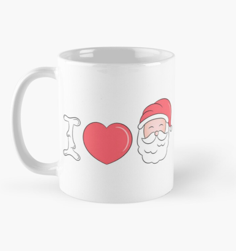 Чашка керамічна з принтом Люблю Санта Клауса 330 мл Білий