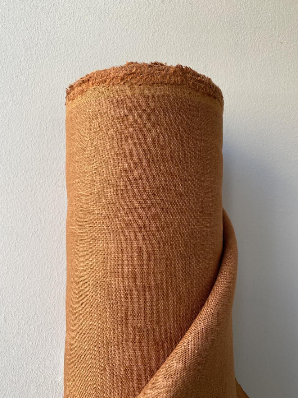 Ткань LINEN PLUS 100% лен 150 см 1765 Рыжевато-коричневый - фото 4