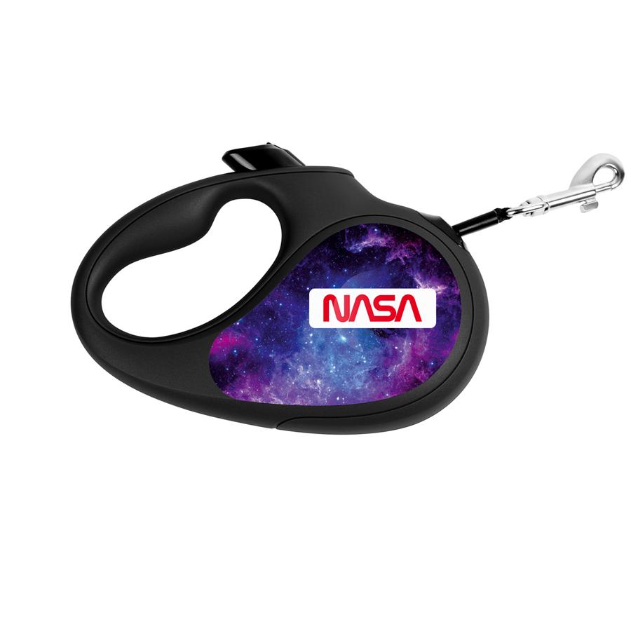 Поводок-рулетка для собак Waudog R-leash NASA21 светоотражающая лента M до 25 кг 5 м Black (8125-0148-01)
