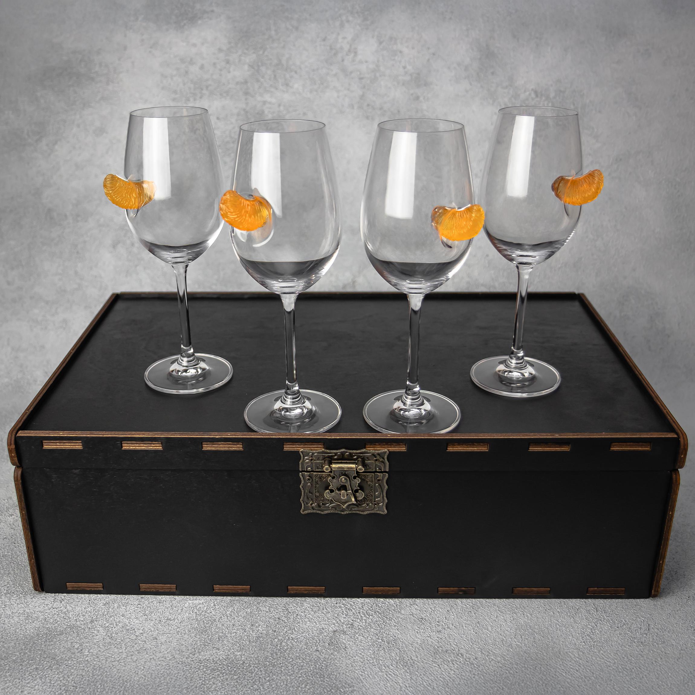 Набор VSKLO на 4 бокала для вина с мандарином 350 мл (31516264)