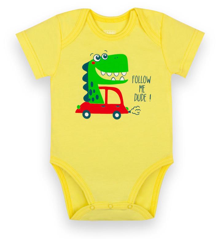 Боди детское хлопковое для мальчика на кнопках Gabbi BD-21-4-1 68 см Желтый (12597)