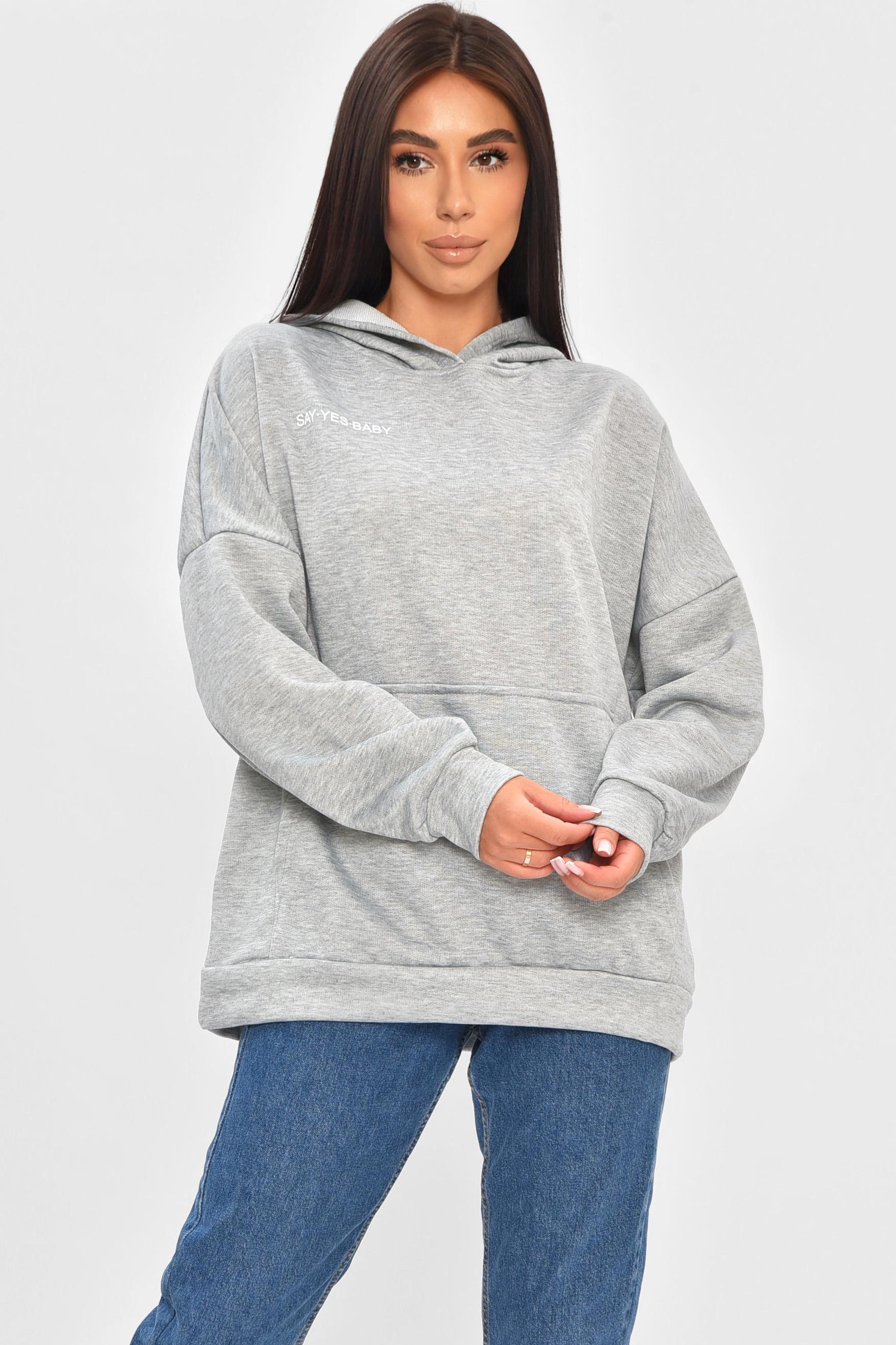 Худі жіноче 204432 однотонне S-L Сірий Худі жіноче 204432 однотонне S-L Сірий