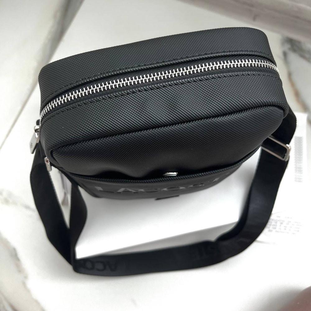 Сумка мужская брендовая через плечо Lacoste Черный (2026 PTR) - фото 2