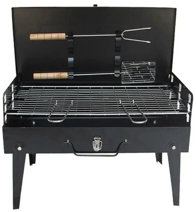Мангал-кейс розкладний на ніжках з вилкою/лопаткою/решіткою 43х26х47 см (CA-07) - фото 2 Мангал-кейс розкладний на ніжках з вилкою/лопаткою/решіткою 43х26х47 см (CA-07) - фото 2