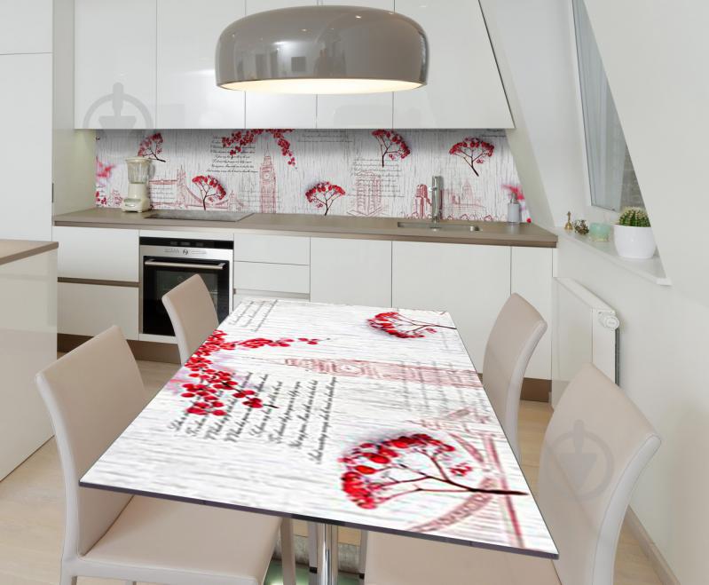 Наклейка виниловая на стол Zatarga "Калина Лондон" 600х1200 мм Z181703st Наклейка виниловая на стол Zatarga "Калина Лондон" 600х1200 мм Z181703st