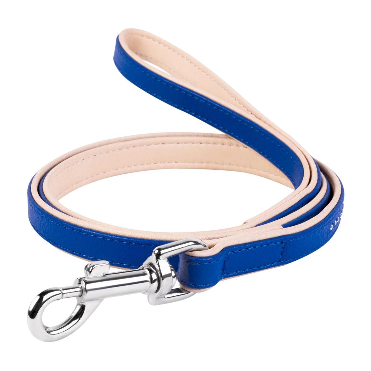 Поводок CoLLaR brilliance со стразами малыми ширина 13 мм Д 122 см Синий