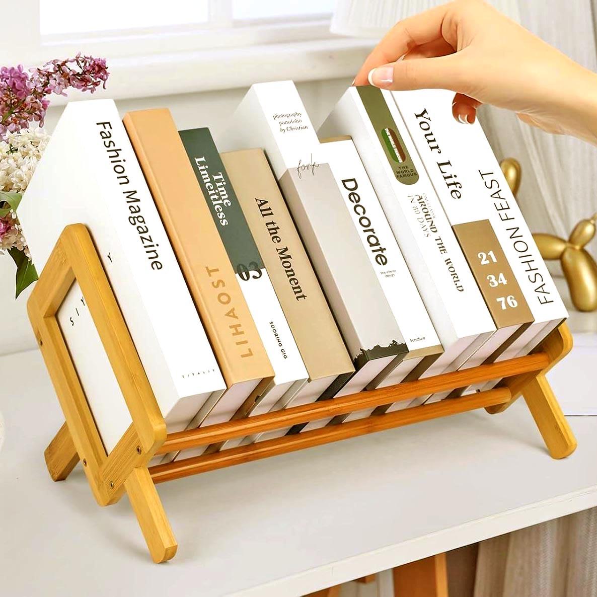 Полка книжная настольная из дерева Оримес Карри (КПА-003903) Полка книжная настольная из дерева Оримес Карри (КПА-003903)