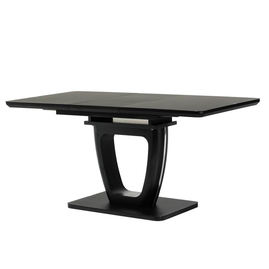 Стол обеденный раскладной Ветро Мебель TML-560-1 750х760х1100/400 МДФ/стекло/нержавеющая сталь Черный