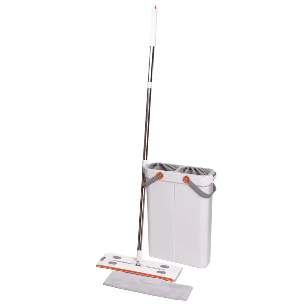 Комплект для прибирання швабра плоска та відро з 2 відсіками з віджимом Білий (HP-35015-18) - фото 1 Комплект для прибирання швабра плоска та відро з 2 відсіками з віджимом Білий (HP-35015-18) - фото 1