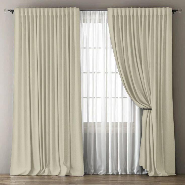 Комплект штор Academy Gardin с эфектом люверсов 200х280 см 2 шт. Кремовый