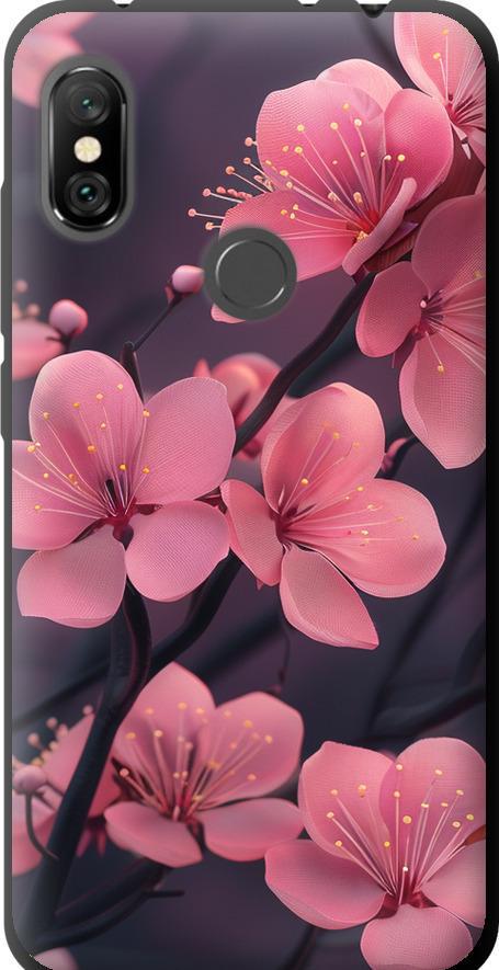 Чехол на Xiaomi Redmi Note 6 Pro Пурпурная сакура (6075b-1551-42517)