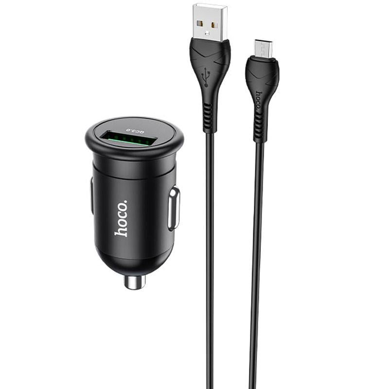 Автомобильное зарядное устройство Hoco Z43 QC3.0 1USB/18W/MicroUSB Черный (00000062805_1) Автомобильное зарядное устройство Hoco Z43 QC3.0 1USB/18W/MicroUSB Черный (00000062805_1)