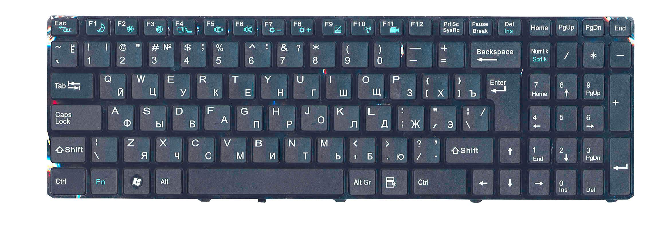 Клавиатура для ноутбука DNS 0157894 Black Frame Black