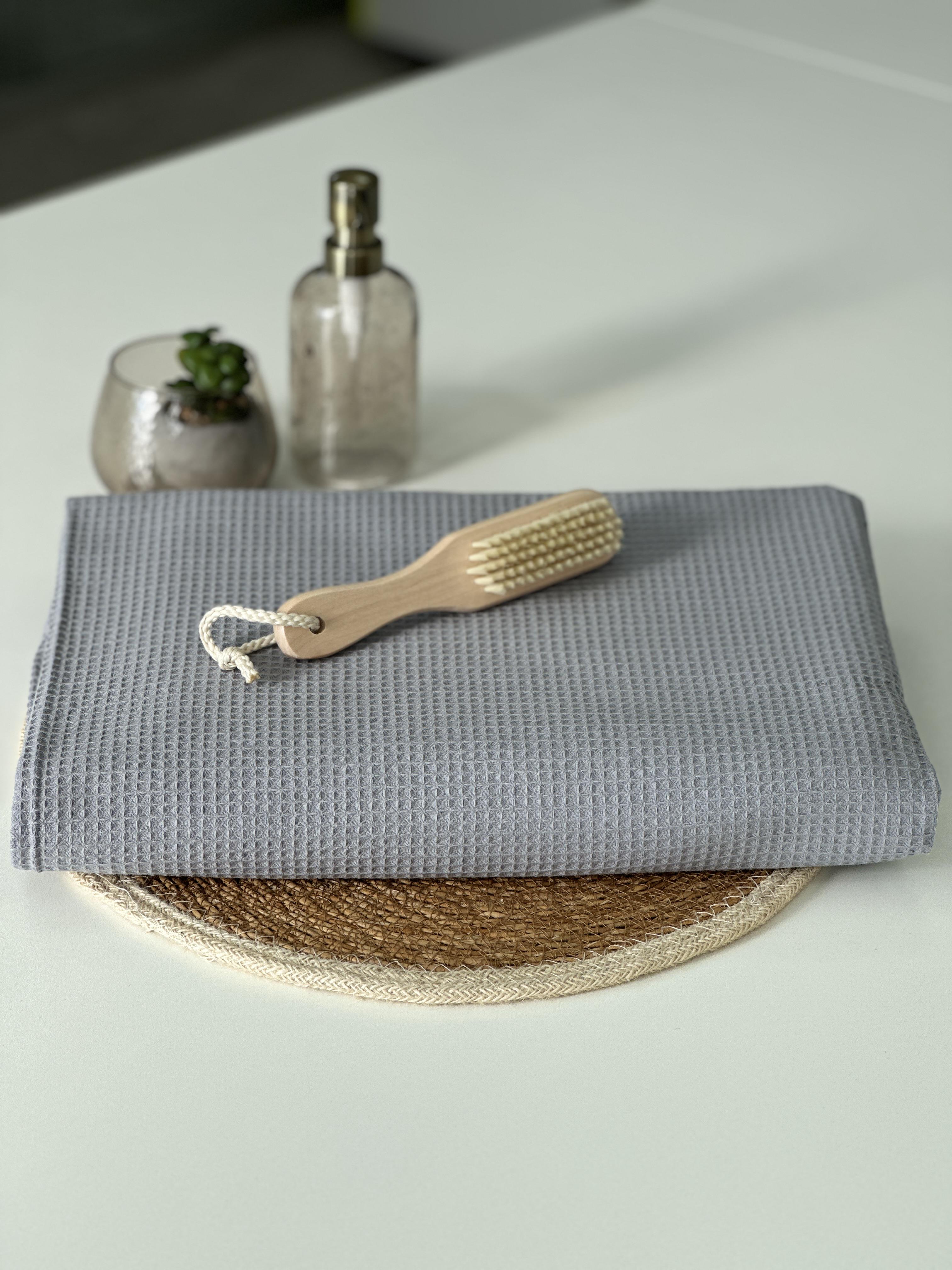 Полотенце вафельное 100х150 см хлопок 220 г/м2 Серый (14197168)