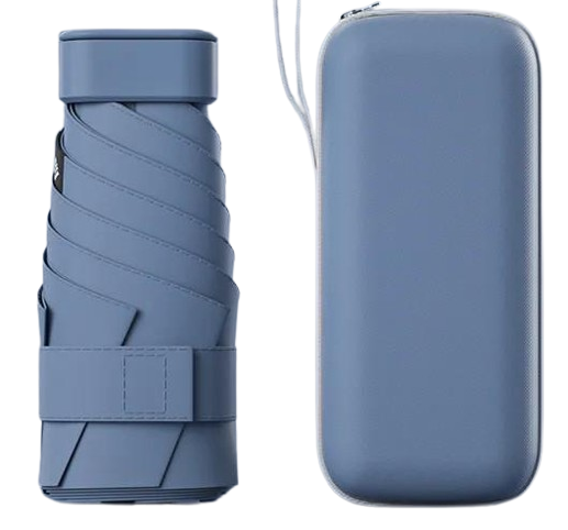 Парасолька міні складана капсульна механічна Синій (2426759498)