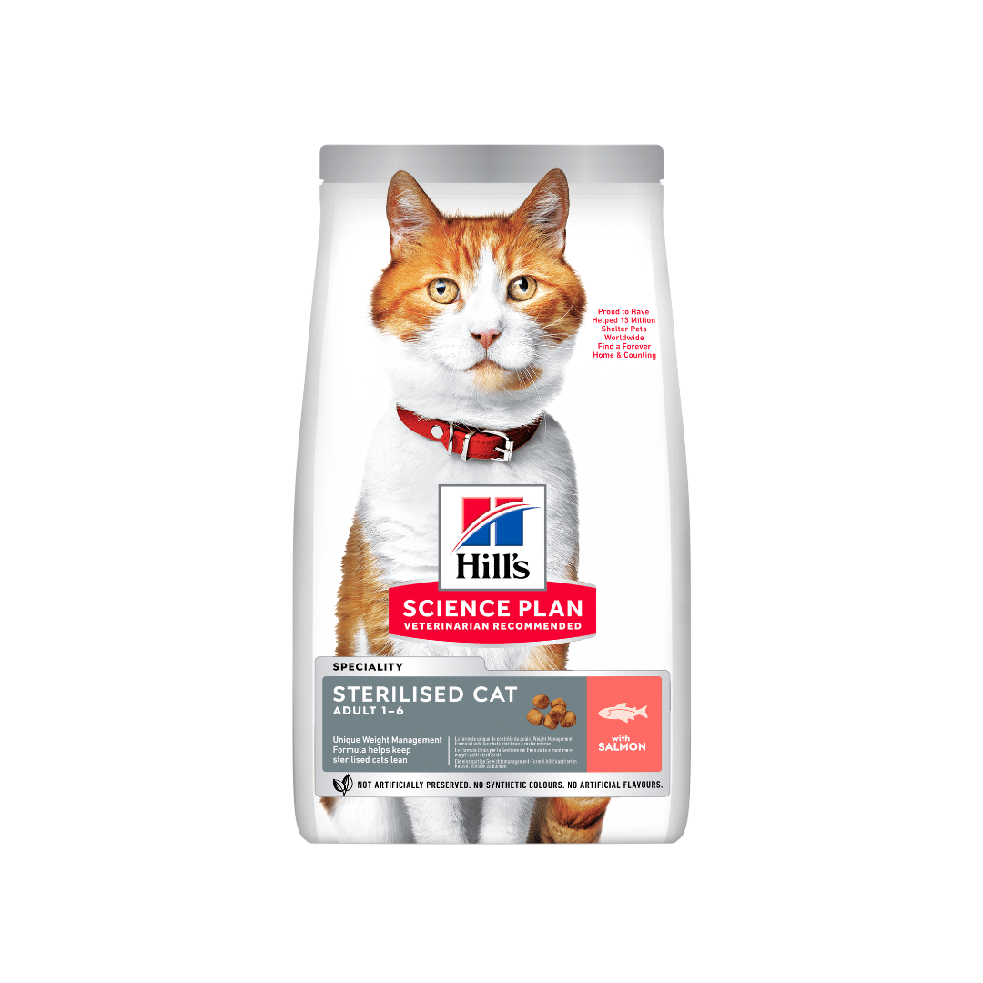 Корм сухой Hill's SP Sterilised Cat Salmon для взрослых стерилизованных кошек с лососем 10 кг