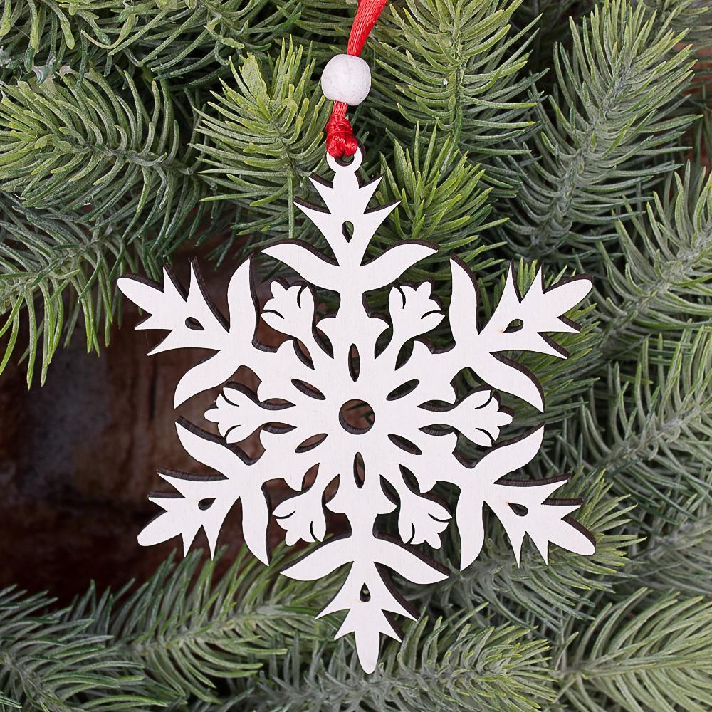 Подвеска новогодняя Снежинка Белый (4536)