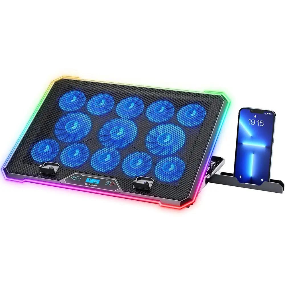 Подставка для ноутбука GamePro CP1090 с охлаждением 13 вентиляторов USB Black (CP1090)