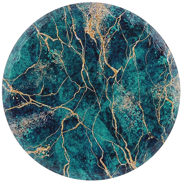 Подставка под горячее BonaDi d 16 см керамическая на пробковой основе Зеленый мрамор (DR015779)