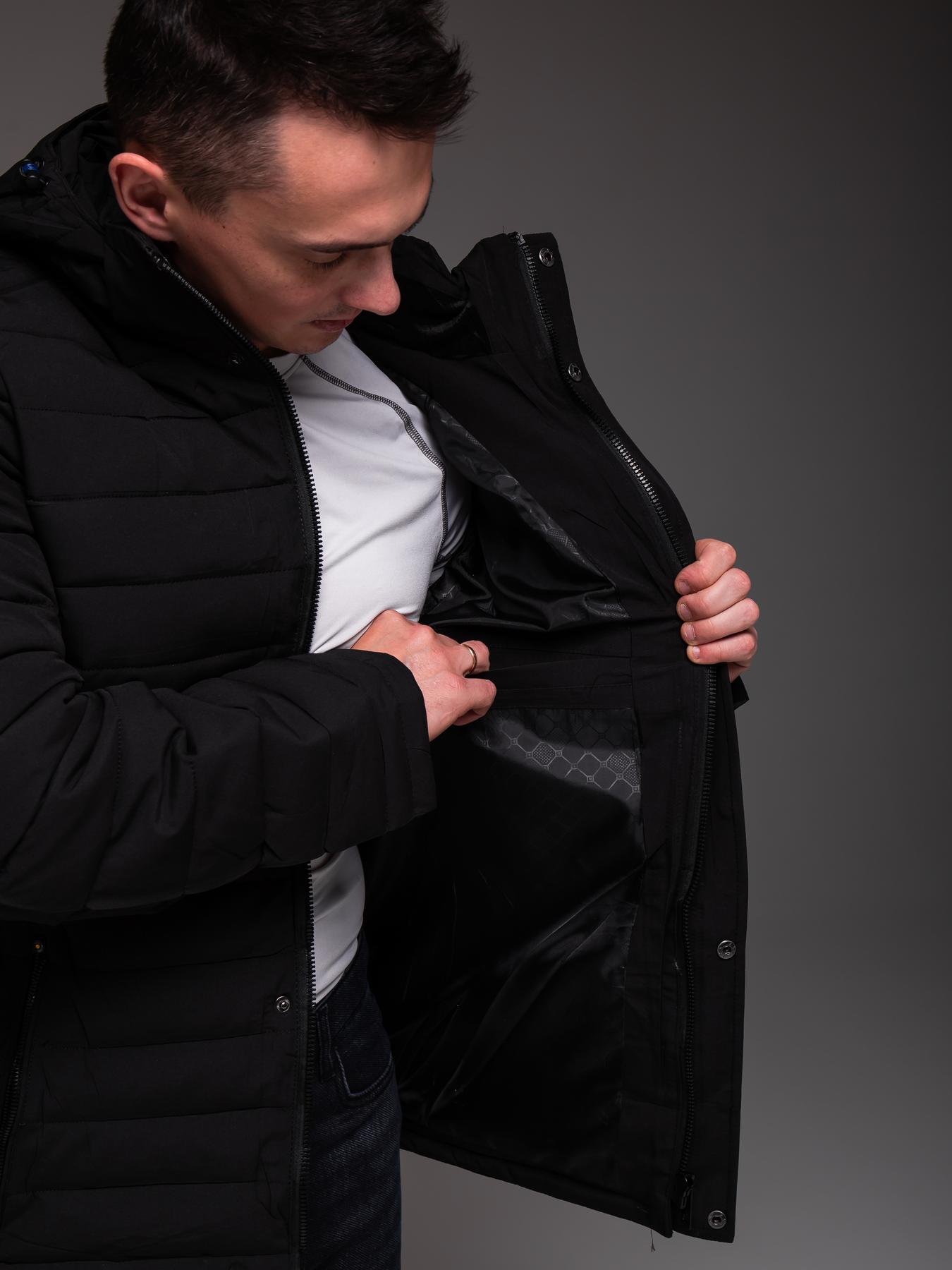 Куртка чоловіча зимова стьобана з термопідкладкою до -25°С L Чорний (2444/1) - фото 5 Куртка чоловіча зимова стьобана з термопідкладкою до -25°С L Чорний (2444/1) - фото 5