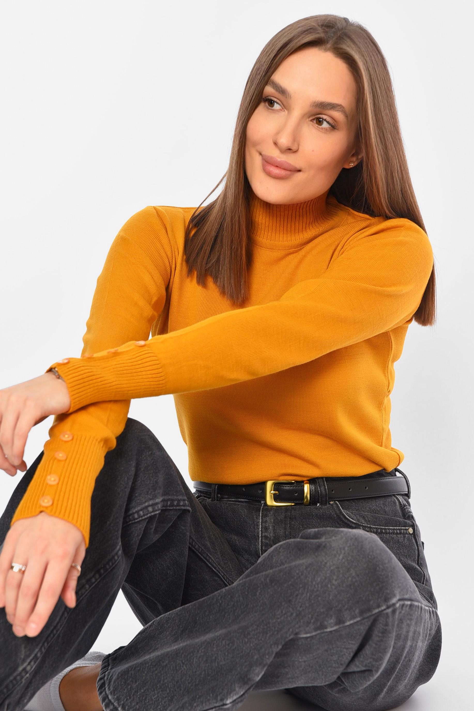 Гольф женский однотонный XL-S Горчичный (194573)