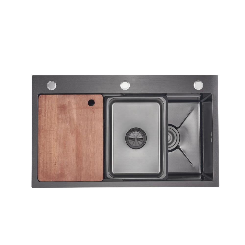 Мийка для кухні Lidz Handmade H7545B Decor Black PVD Honeycomb 3,0/1,0 мм LDH7545BDECPVD48373 Чорний (LDH7545BDECPVD48373)