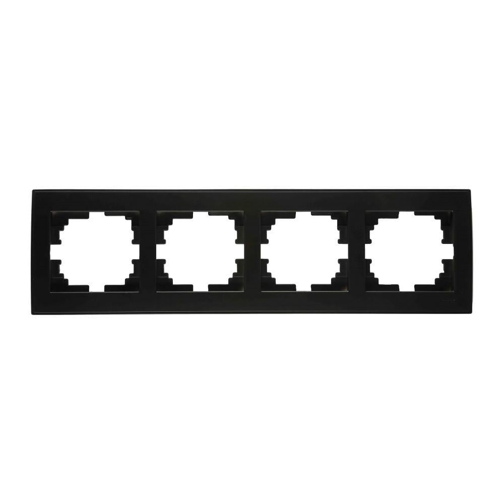 Рамка 4-местная горизонтальная Lezard Rain Антрацитовый