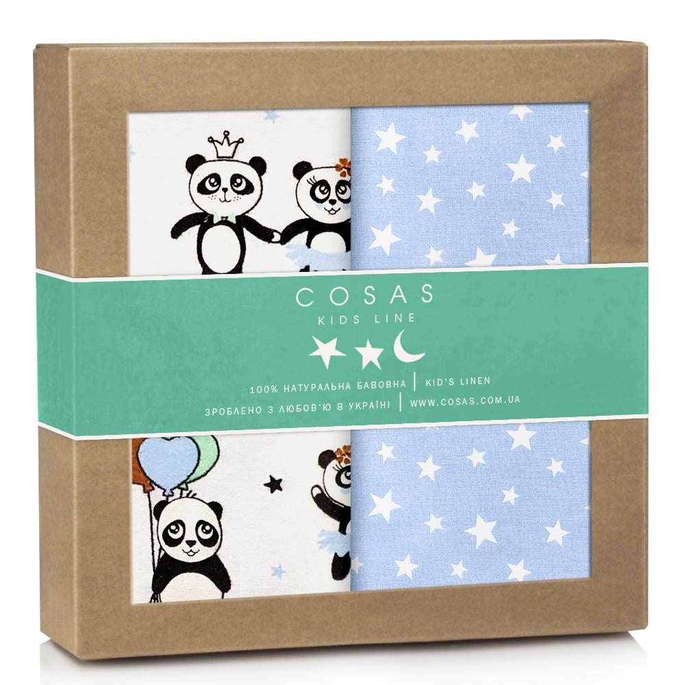 Набір пелюшок Cosas Panda Stars Blue Starfall 80х100 см 2 шт. (4822052053140)