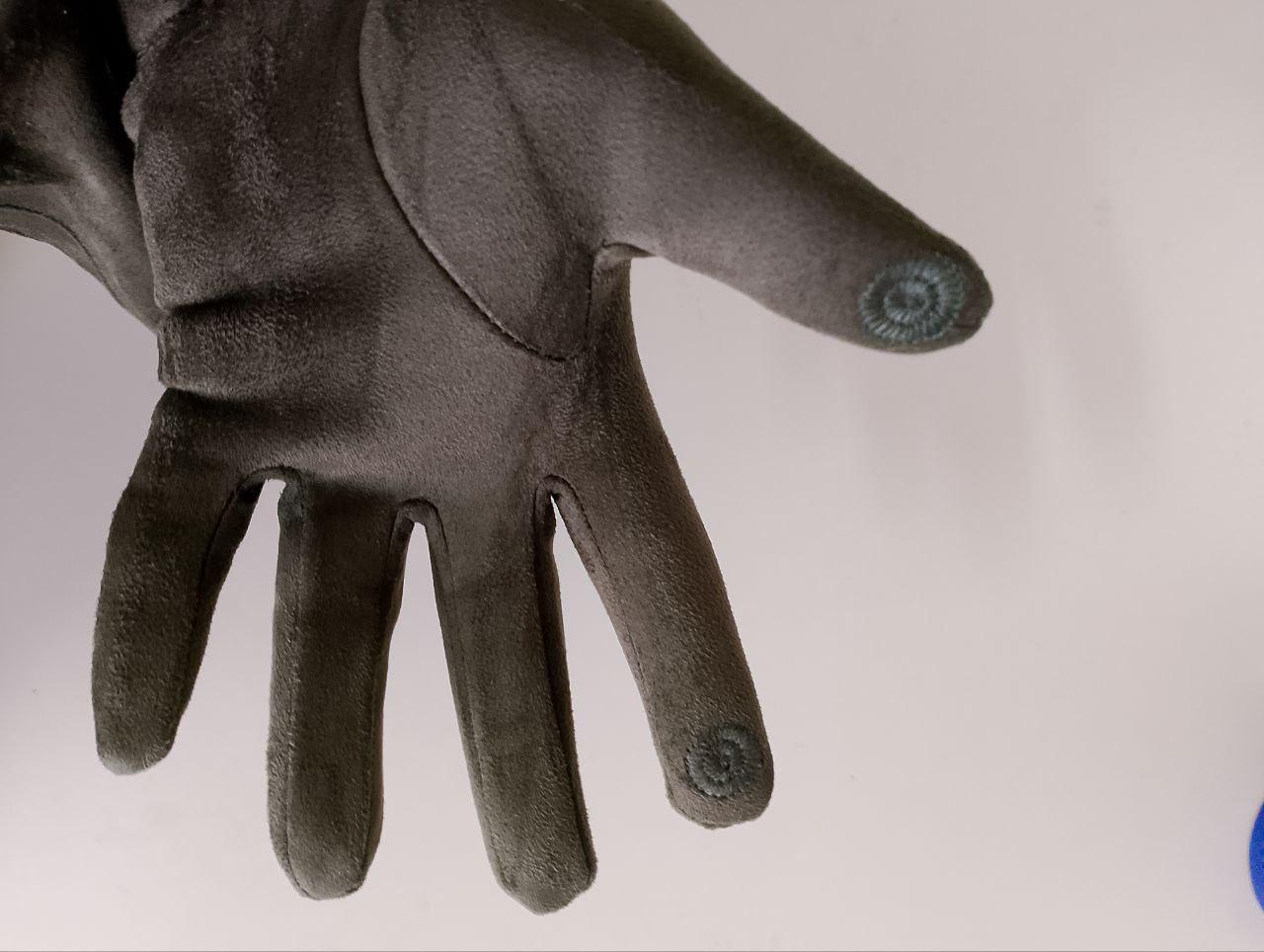 Рукавички сенсорні осінь-зима фліс L Хакі (43) - фото 4