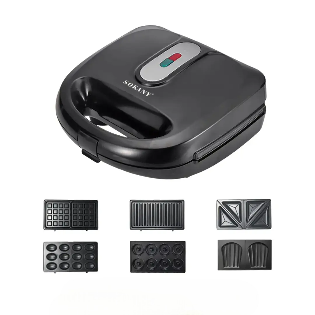 Мультипекар универсальный Sokany SK-908 6в1 для вафель/орехов/сэндвичей 750 Вт Черный (SK-908) - фото 13 Мультипекар универсальный Sokany SK-908 6в1 для вафель/орехов/сэндвичей 750 Вт Черный (SK-908) - фото 13