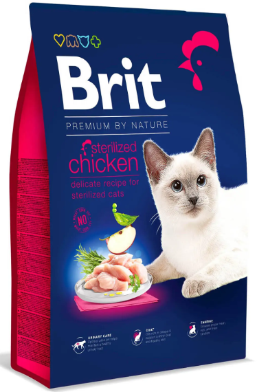 Сухий корм для стерилізованих котів Brit Premium by Nature Cat Sterilised з куркою 8 кг (1789932830) - фото 1